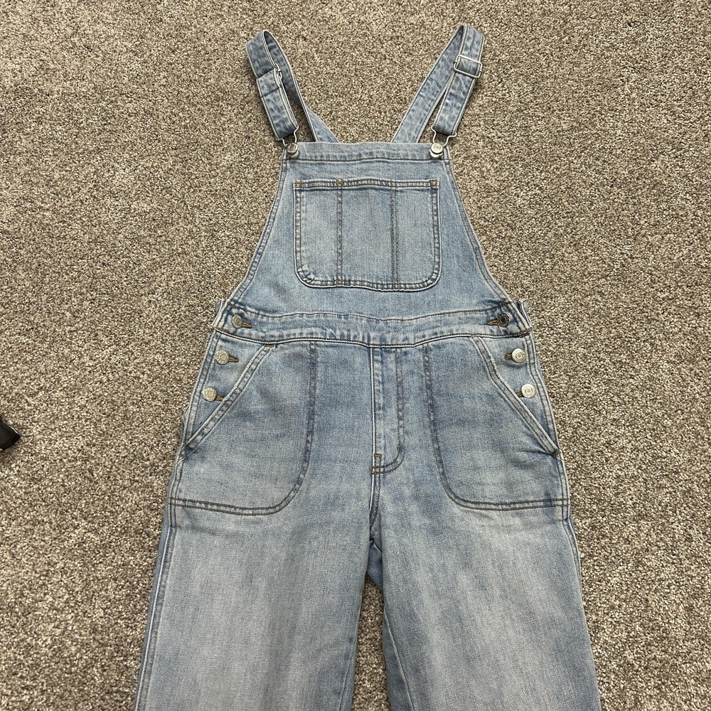 Old Navy Overalls Womens 6 Blue Denim Adjustable Strap Button Front Pockets